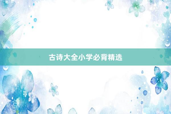 古诗大全小学必背精选
